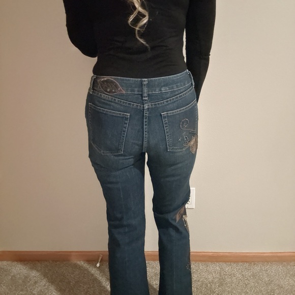 Coldwater Creek Dark Blue Embellished Jeans - Picture 3 of 5